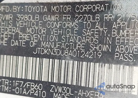 2010 Toyota Prius Iii z USA, uszkodzony, nr VIN JTDKN3DU8A0124219